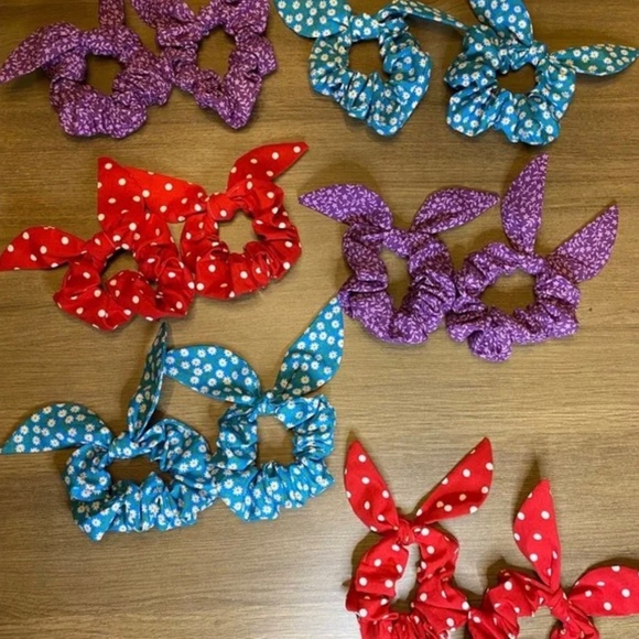 Stunning Bunny Ear Hair Scrunchie, Purple/Lilac. - Picture 4 of 4